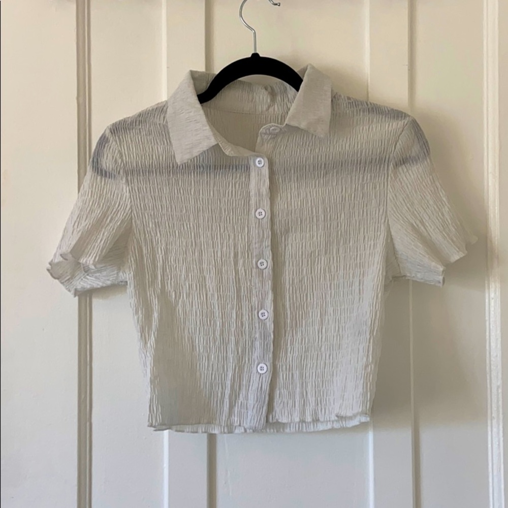 Crinkled collared blouse